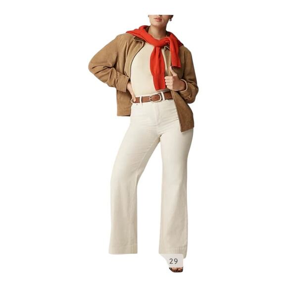 J.Crew White Corduroy Wide Leg Pants Women’s Size 29 Casual Fall - Picture 1 of 9